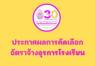 ประกาศผลการคัดเลือกอัตราจ้างธุรการ