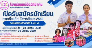 ประกาศรับสมัครนักเรียน